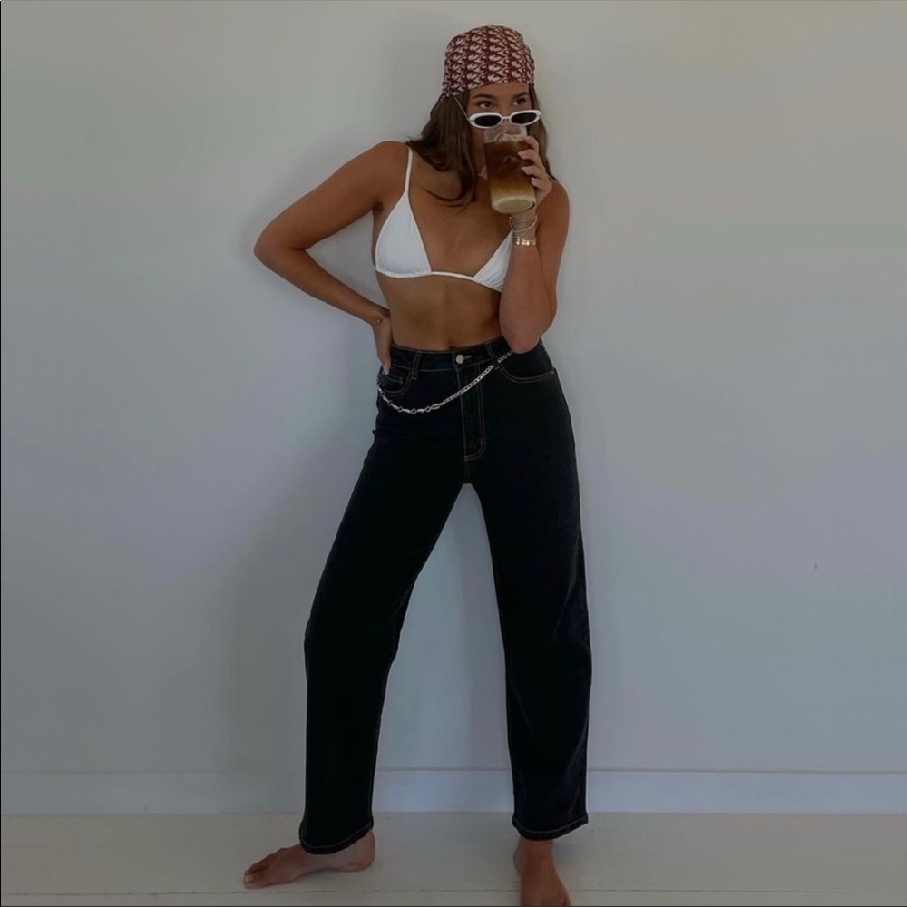 WeWoreWhat High Rise Dad Jeans Dani blue black